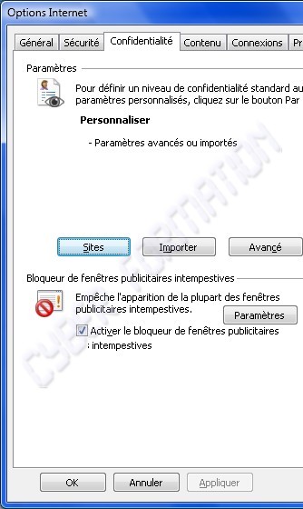 internet explorer bloqueur de fenetre intempestive