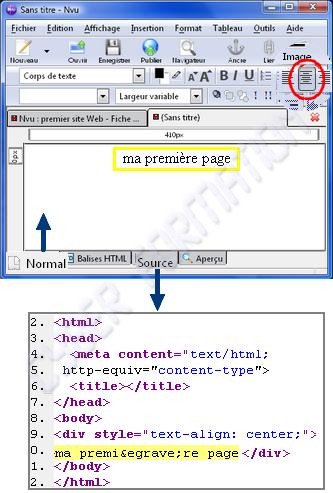 formation création de site web, création de page avec Nvu