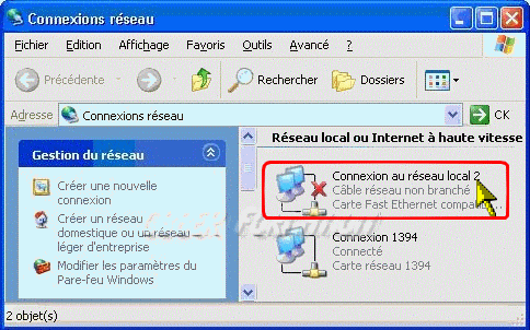 connexion internet Windows XP