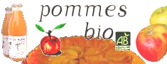 Pommes et jus de pomme bio. Vente directe chez le producteur et en magasins bio.